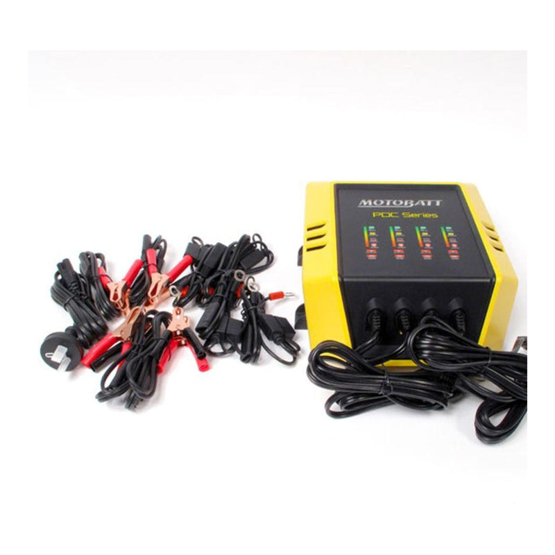Load image into Gallery viewer, Motobatt Charger Quad Bank 12v 2.0A suits Conventional, AGM &amp; GEL Batteries
