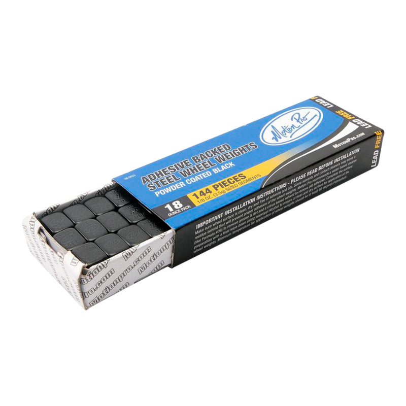 Load image into Gallery viewer, Motion Pro Wheel Weights - Black 1/8oz. (18oz. Box) - Steel
