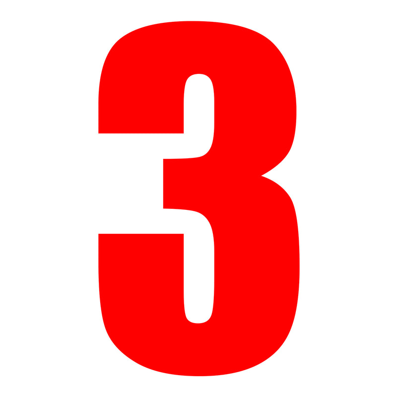 Load image into Gallery viewer, Whites Race Number - Red #3 (10 Pack)
