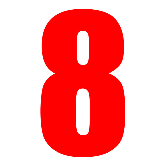 Whites Race Number - Red