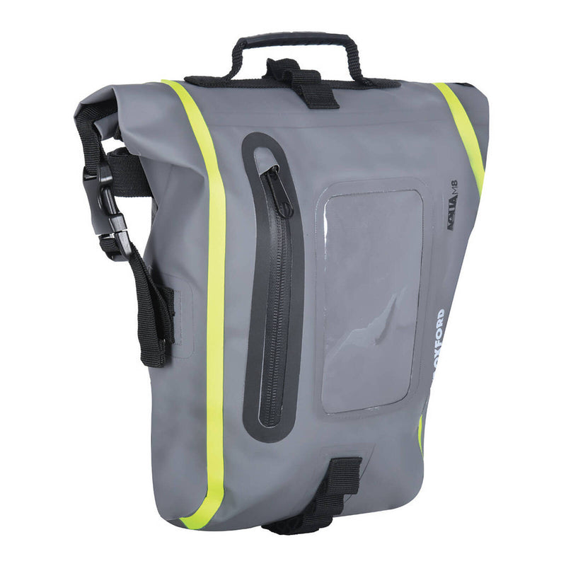 Load image into Gallery viewer, Oxford Tank Bag Aqua M8 - Black / Grey / Fluro Yellow
