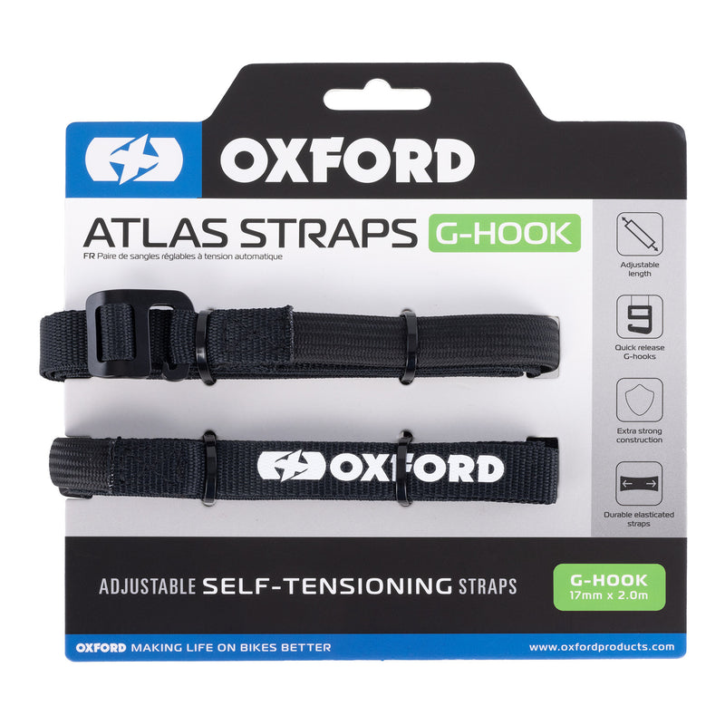 Load image into Gallery viewer, Oxford Atlas G-Hook 17mm x 2.0m - Black (Pair)
