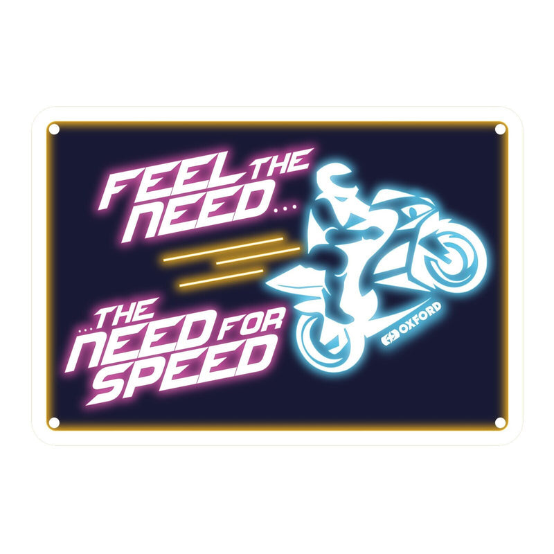 Load image into Gallery viewer, Oxford Garage Metal Sign: Feel The Need … The Need For Speed
