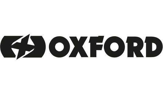 Black Oxford Motorcycles goods logo on a white background
