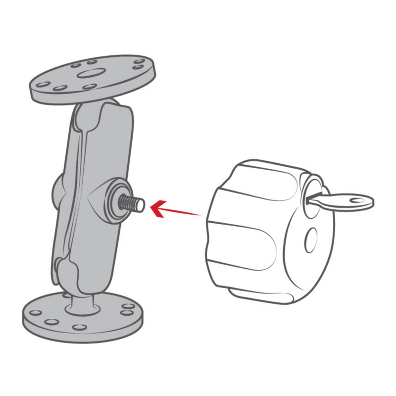 Load image into Gallery viewer, RAM Key Lock Knob with Brass Insert for B Size Socket Arms
