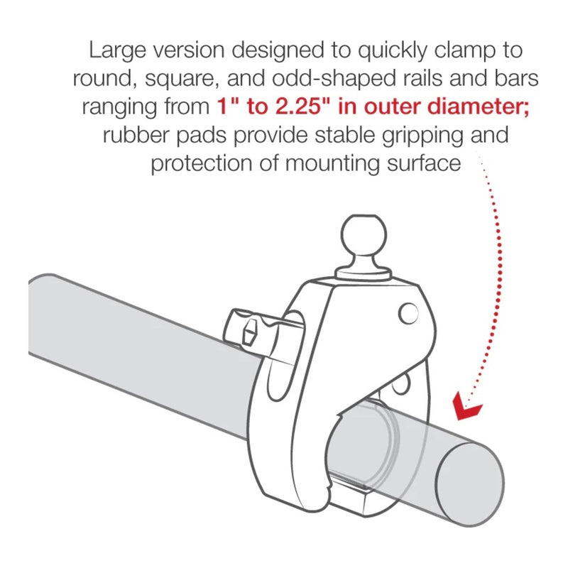 Load image into Gallery viewer, RAM Tough-Claw Large Clamp Base with Ball
