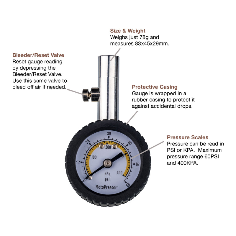 Load image into Gallery viewer, Rocky Creek Motopressor Dial Tyre Gauge
