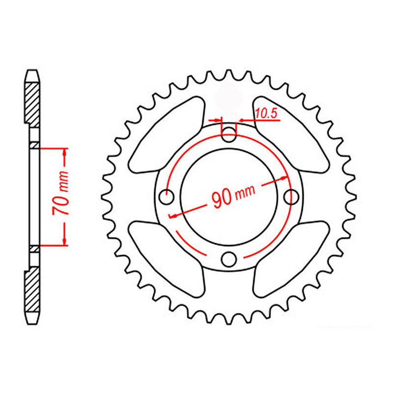 Load image into Gallery viewer, Sprocket Kit Honda CT110 - Single ratio/70mm Cntr (X) - 428H 15/45
