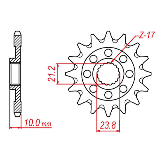 MTX 1443 Hornet Lightweight Steel Front Sprocket