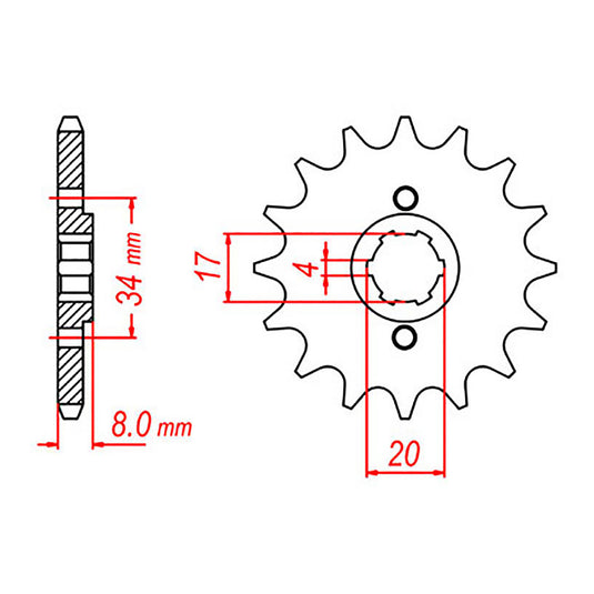 MTX 270 Steel Front Sprocket