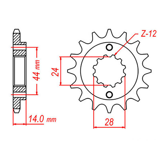 MTX 1372 Steel Front Sprocket