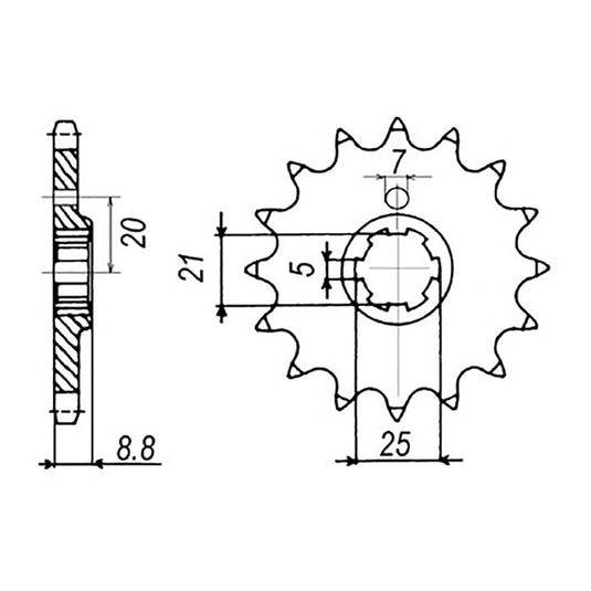 MTX 507 (2) Steel Front Sprocket 