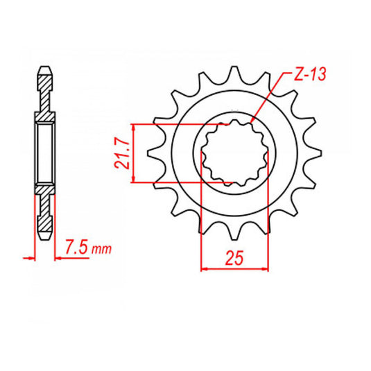 MTX 578 Steel Front Sprocket