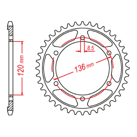 MTX 3C5 Steel Rear Sprocket