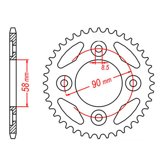 MTX 212 Steel Rear Sprocket