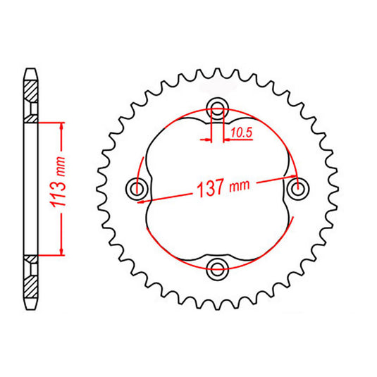 MTX 1760 Steel Rear Sprocket