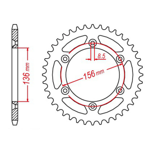 SPKT Rear MTX Hornet Lightweight Steel 822 48T