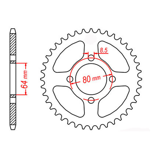 MTX 834 Steel Rear Sprocket