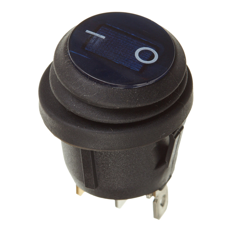 Load image into Gallery viewer, WHITES 12V ROCKER SWITCH ON-OFF BLU WATERPROOF ROUND
