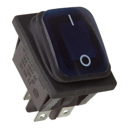 WHITES 12V ROCKER SWITCH ON-OFF BLU WATERPROOF 30X22 RECTANG