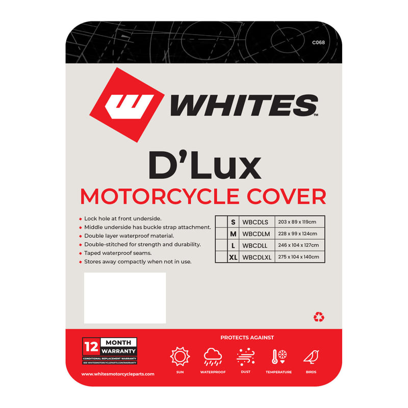 Load image into Gallery viewer, Whites Motorcycle Cover - D'Lux (XL / 275 x 104 x 140cm)
