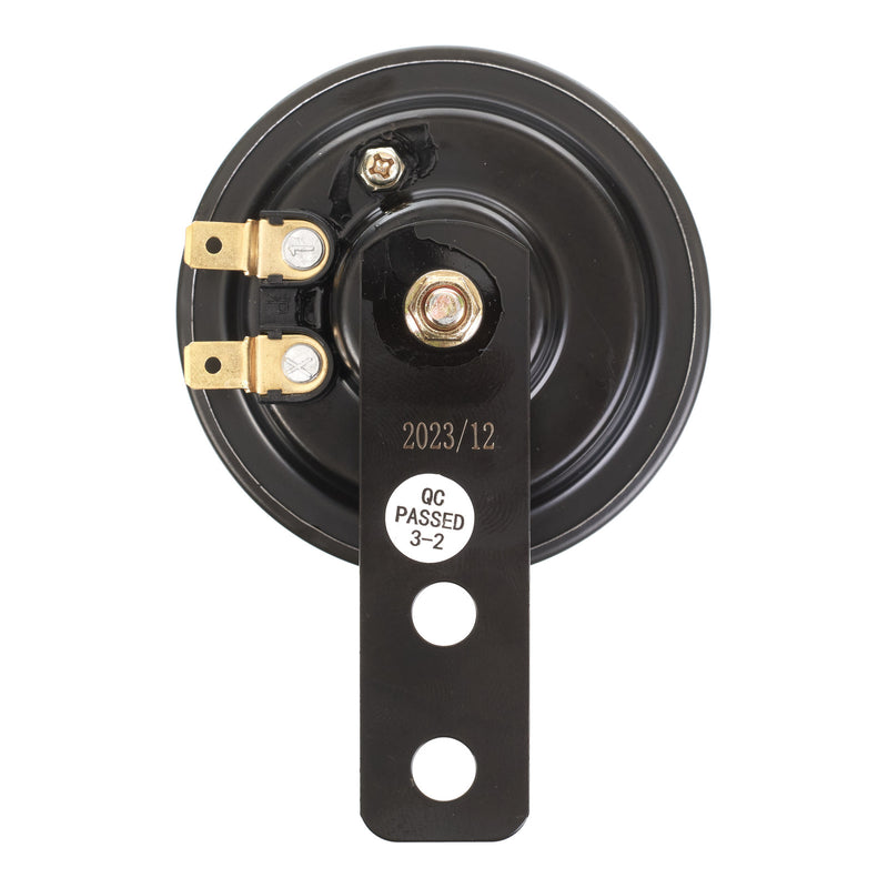 Load image into Gallery viewer, Whites 12v Horn - Round Black - 70mm Diameter - 110db
