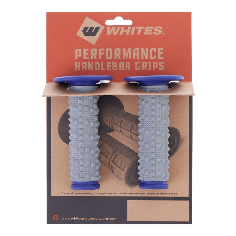 Load image into Gallery viewer, Whites MX Large Diamond Grip - Grey / Blue
