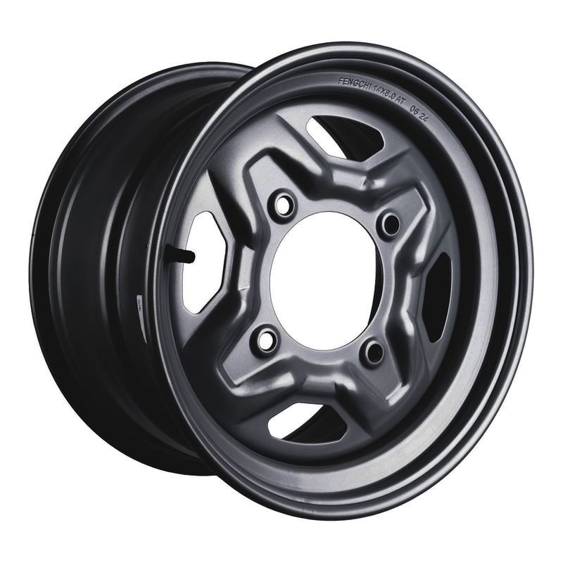 Load image into Gallery viewer, Whites ATV/UTV Steel Rim 14x8 Polaris Rear 4/156 +63.5 - Black
