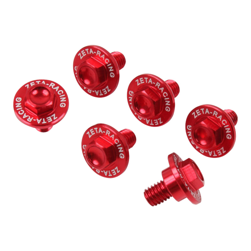 Load image into Gallery viewer, Zeta Fork Guard Bolt Set (6-Piece) - Honda Type 2 - Red
