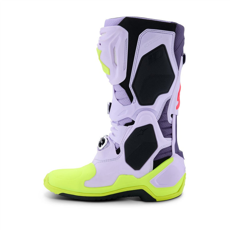 Load image into Gallery viewer, Alpinestars Tech-10 Supervented Boots Purple/Yellow Fluoro/Diva Pink
