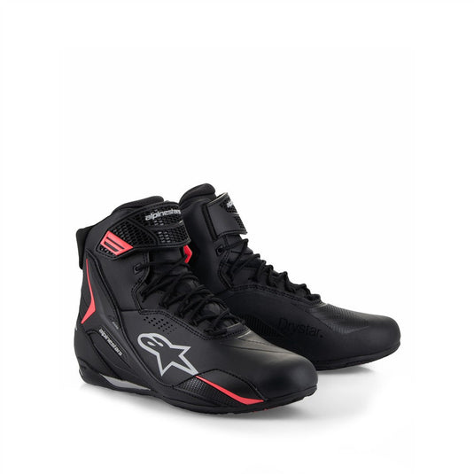Alpinestars Stella Faster-4 Drystar Shoes Black/Gray/Coral Fluoro
