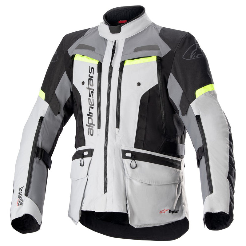 Load image into Gallery viewer, Alpinestars Bogota Pro Drystar Jacket Ice Grey/Dark Grey/Yellow Fluoro

