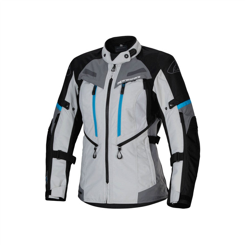 Load image into Gallery viewer, Alpinestars Stella Bogota Pro Drystar Jacket Ice Gray/Black/Cyan
