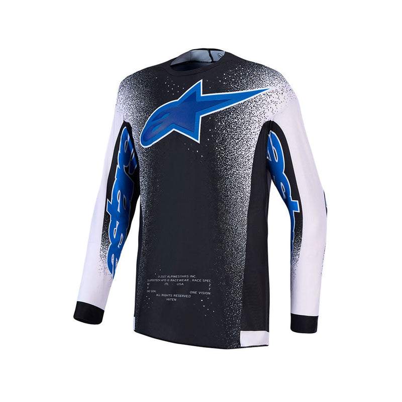 Load image into Gallery viewer, Alpinestars Supertech AFD Hiten Jersey Black/Light Lilac/Blithe Blue
