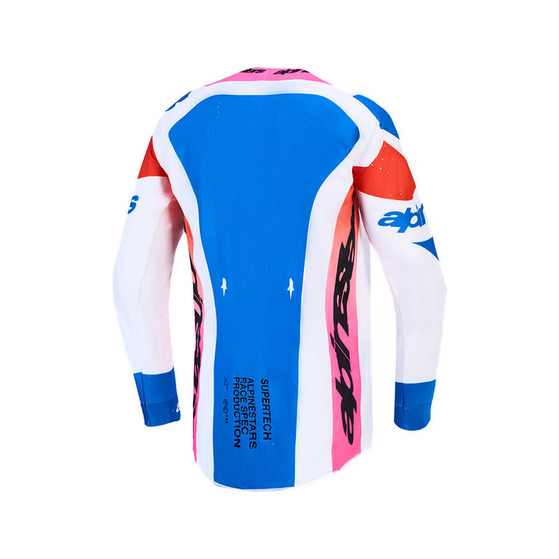 Load image into Gallery viewer, Alpinestars Supertech Dyna Jersey White/Blithe Blue/Black/Purple
