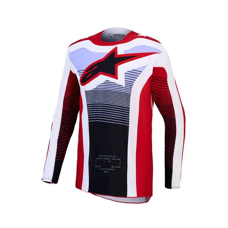 Load image into Gallery viewer, Alpinestars Techstar Maven Jersey Fire Red/White/Lavender/Black
