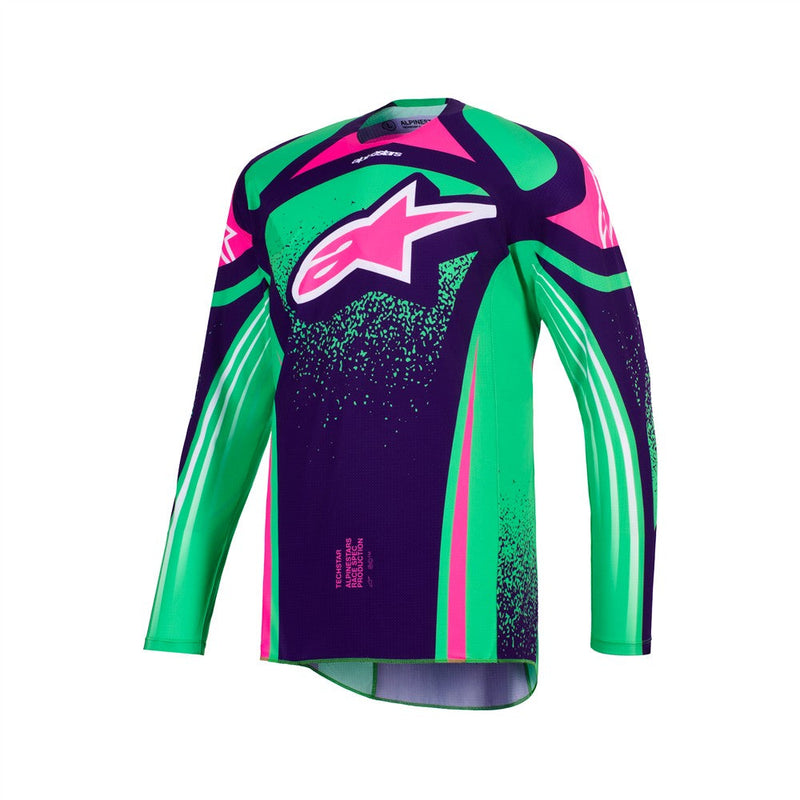 Load image into Gallery viewer, Alpinestars Techstar Nomur Jersey Deep Purple/Green/Pink Fluoro
