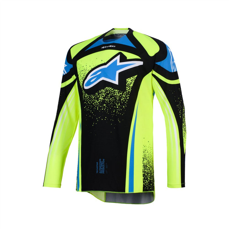 Load image into Gallery viewer, Alpinestars Techstar Nomur Jersey Dark Navy/Yellow Fluoro/UCLA Blue
