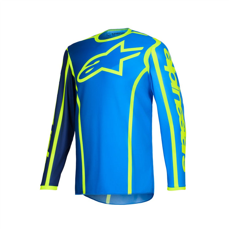 Load image into Gallery viewer, Alpinestars Fluid Apex Jersey Blue/Yellow Fluoro
