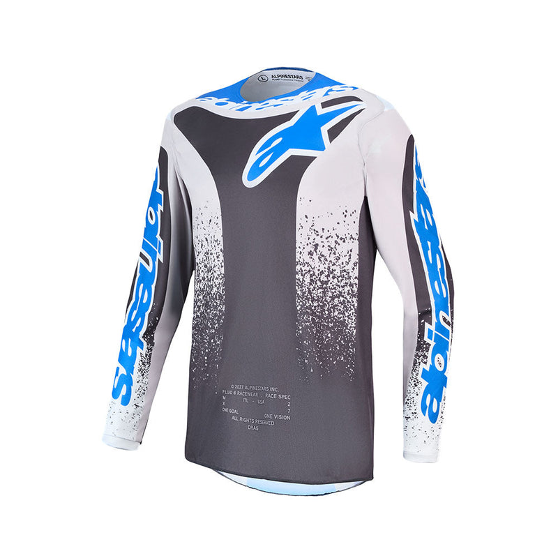 Load image into Gallery viewer, Alpinestars Fluid Drag Jersey Graystone/Light Lilac/UCLA Blue/Black

