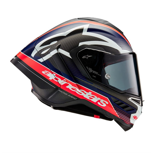 Alpinestars Supertech R10 Helmet Team Black Carbon/Red Fluoro/Dark Blue atte