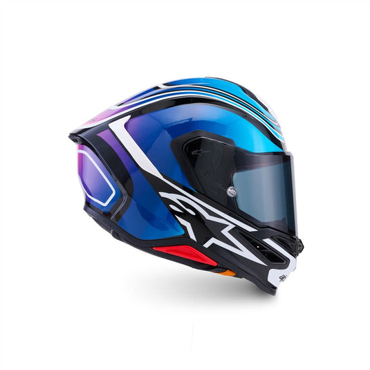 Alpinestars Supertech R7 Helmet Zeal Black/Blue/Pink Fluoro/White Gloss