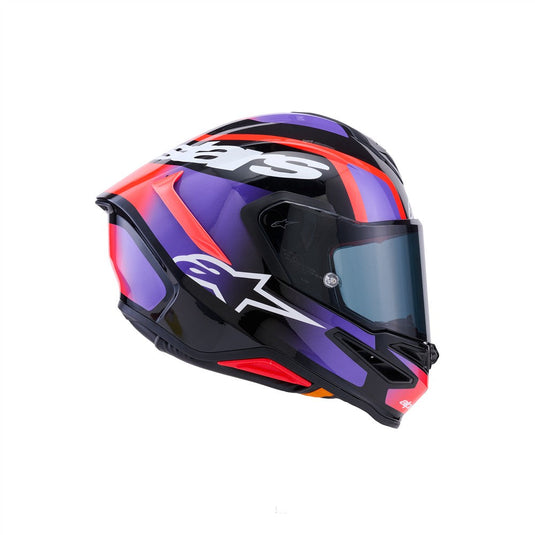 Alpinestars Supertech R7 Helmet Lumen Black/Purple/Red Fluoro/White Gloss