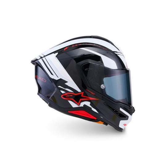 Alpinestars Supertech R7 Helmet A-Core Black/White/Red Gloss