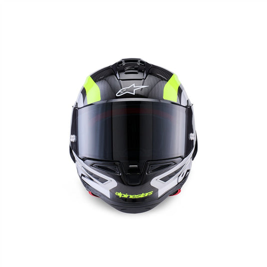 Alpinestars Supertech R10 Helmet Arius Black/Silver/Yellow Fluoro Gloss
