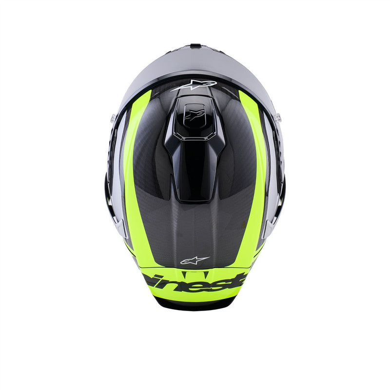 Load image into Gallery viewer, Alpinestars Supertech R10 Helmet Arius Black/Silver/Yellow Fluoro Gloss
