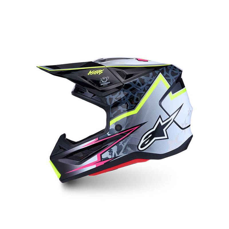 Load image into Gallery viewer, Alpinestars S-M7 Blaster Helmet Black/Gray/White/Yellow Fluoro Gloss
