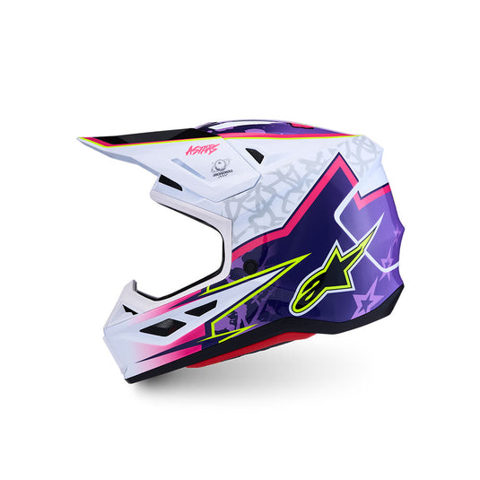 Alpinestars S-M7 Blaster Helmet Purple/Pink/White Gloss