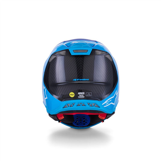 Alpinestars Supertech S-M10 Flood Helmet Metallic Blue/Medium Blue/Black Carbon Matte/Gloss