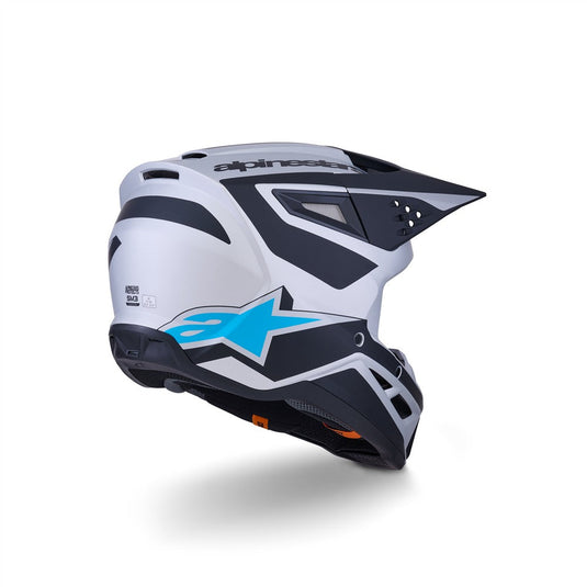 Alpinestars S-M3 Heat Helmet Silver/Blue/Black Matte